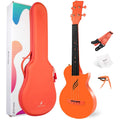 Enya Concert Ukulele Nova U Carbon Fiber Travel Ukulele with Beginner Kit includes online lessons, case, strap, capo and stri