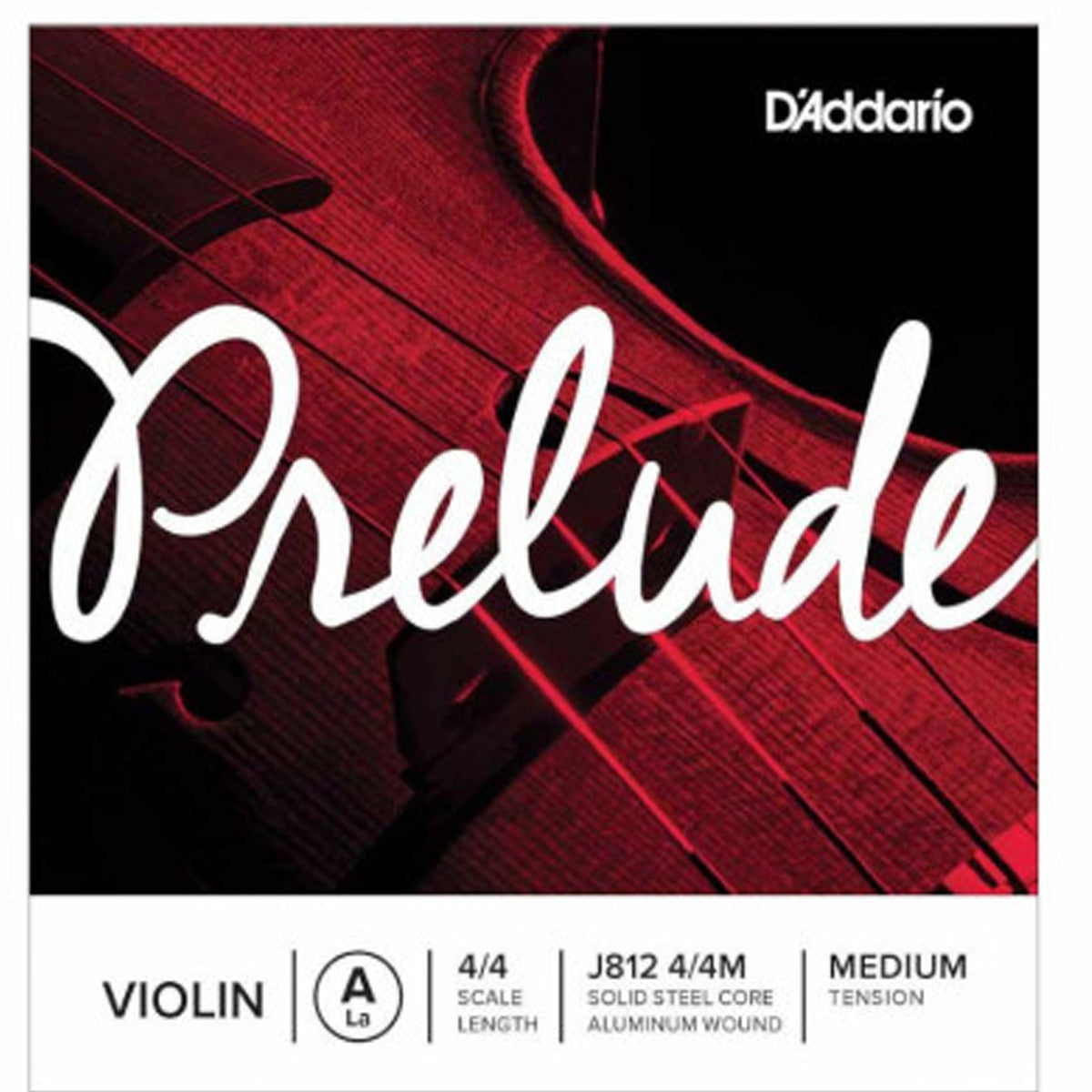 D'Addario J812 4/4M Prelude Violin String 4/4 Scale Medium Tension - A