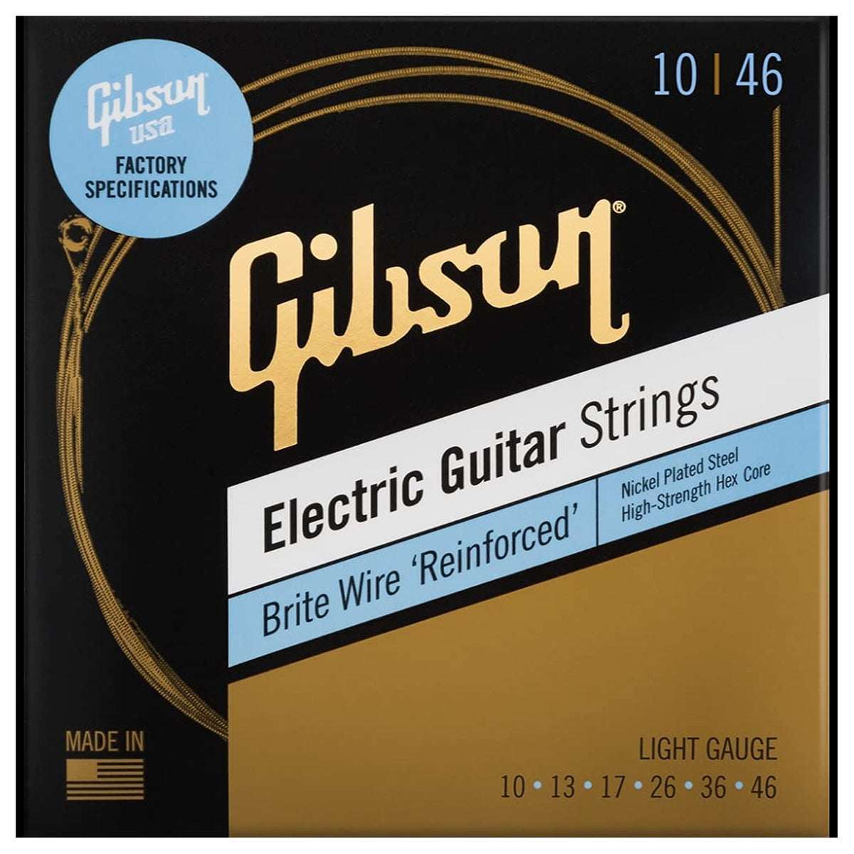 GIBSON SEG-BWR10 Brite Wire Reinforced Light Electric Guitar String