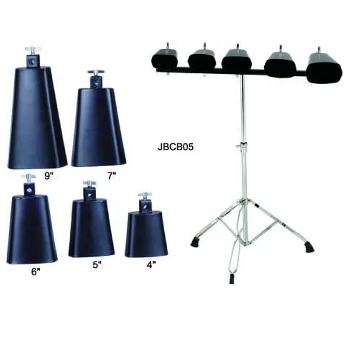 Jinbao Cow Bell Set JBCB-05 With Stand