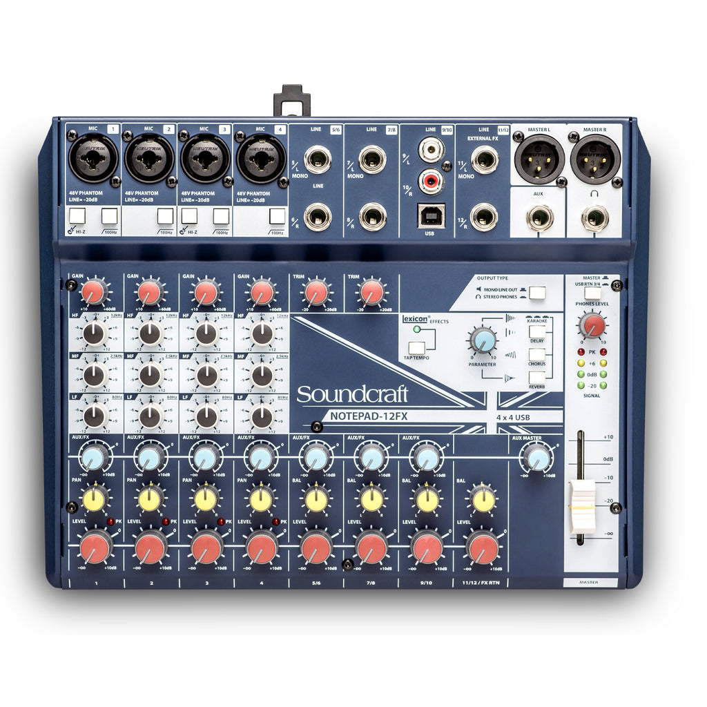 SOUNDCRAFT Notepad-12FX Small-format Analog Mixing Console with USB I/O and Lexicon Effects