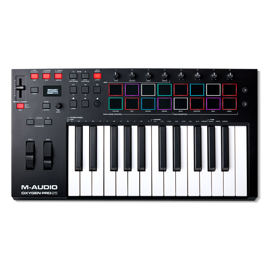 M-Audio Oxygen Pro 25 25-key USB powered MIDI controller with Smart Controls and Auto-mapping