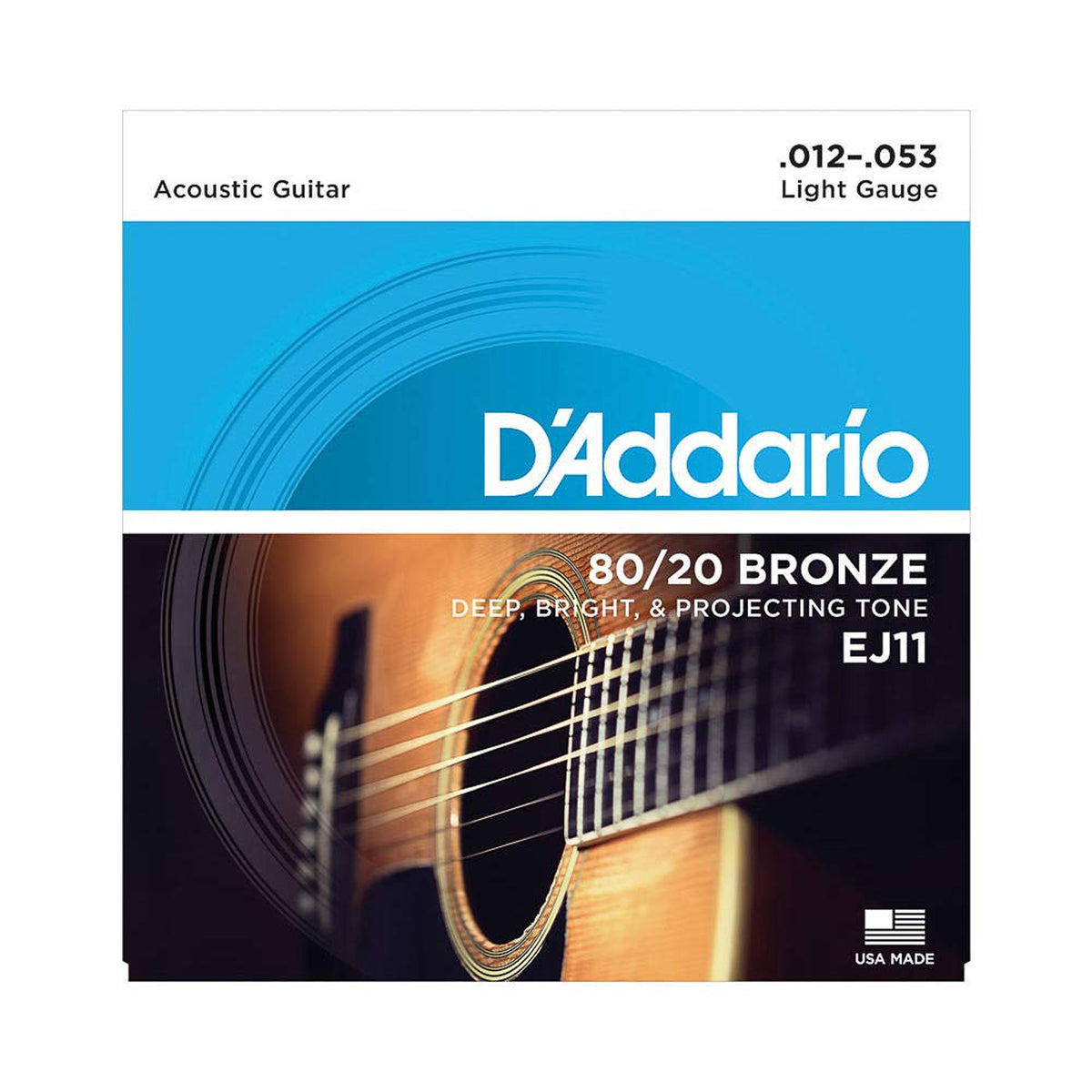 Daddario EJ11 80/20 Bronze 12-53 Light gauge Acoustic Guitar String Set