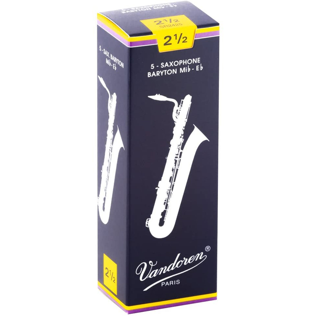 Vandoren SR2425 Bari Sax Traditional Reeds Strength 2.5- Box of 5
