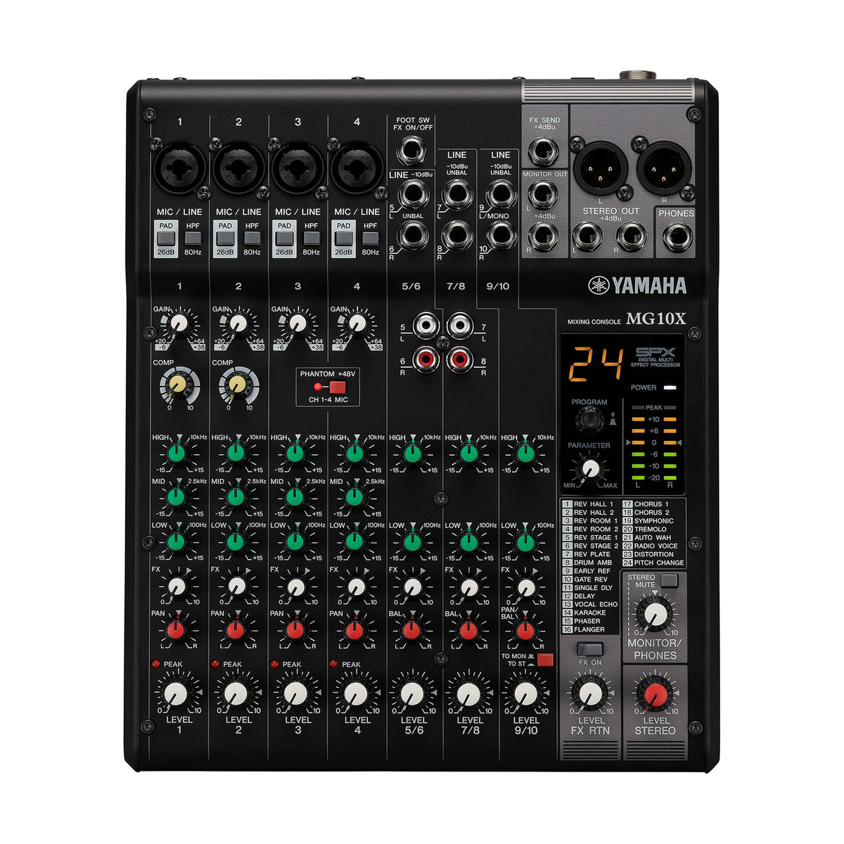 Yamaha MG10X CV 10-Input Mixer with Built-In FX