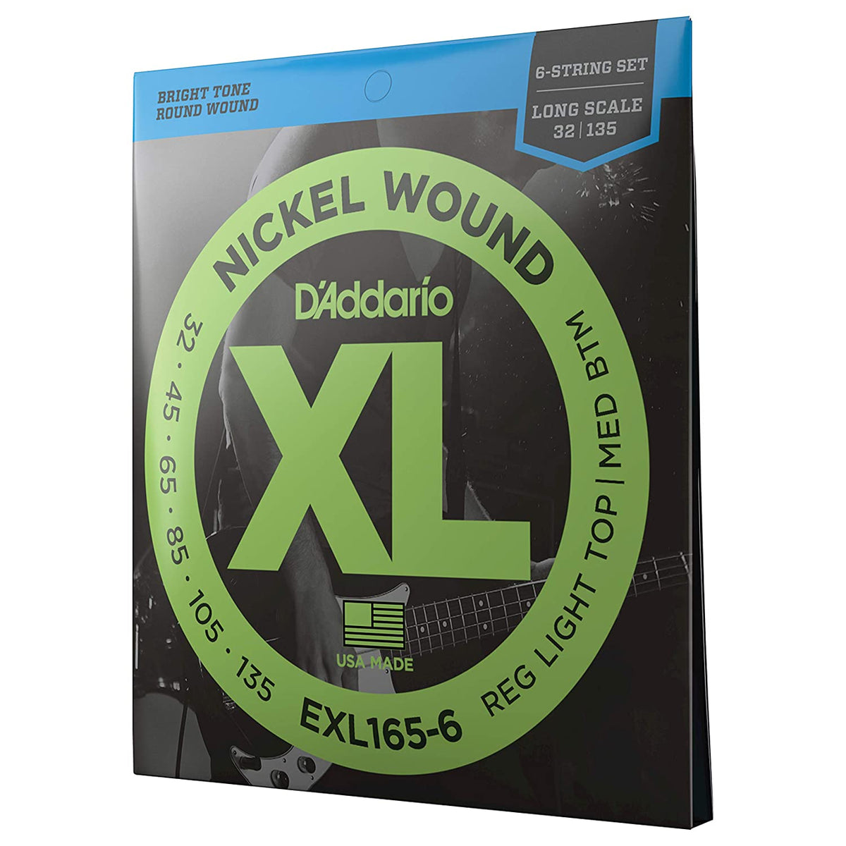 D'Addario EXL165-6 32-135 Regular Light Top/Medium Bottom Long Scale 6-String Bass Strings