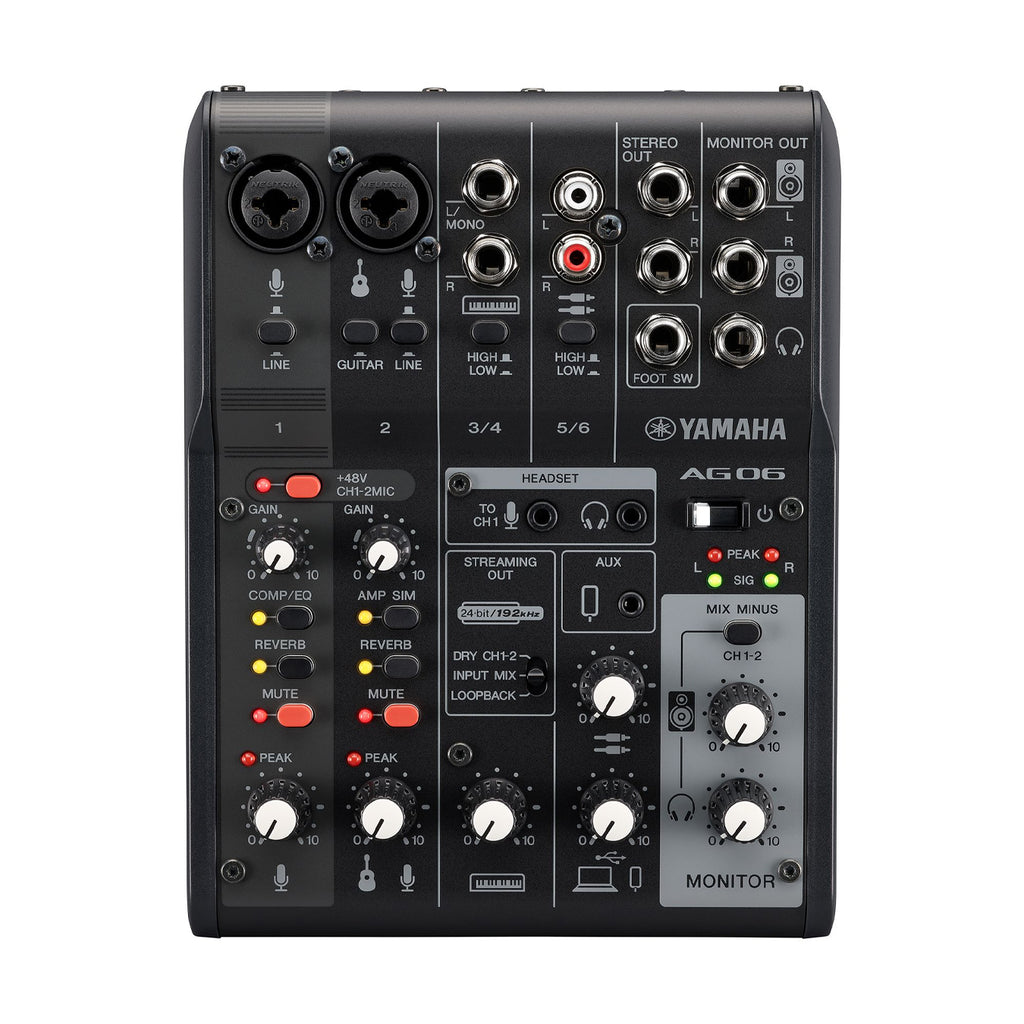 Yamaha AG06MK2 Live Streaming Mixer-Black