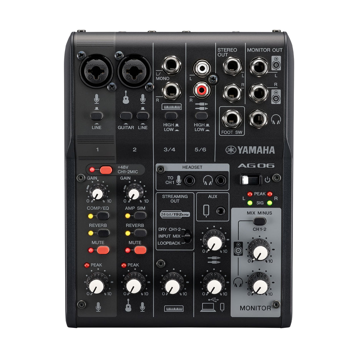 Yamaha AG06MK2 Live Streaming Mixer-Black