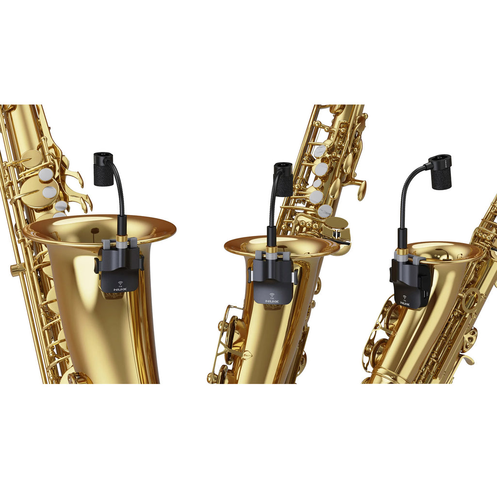 NUX B-6 Saxophone Wireless System with Charging Case,Operation Range of 20 Meters,High-Resolution 24- bit/44.1kHz Audio,2.4GH