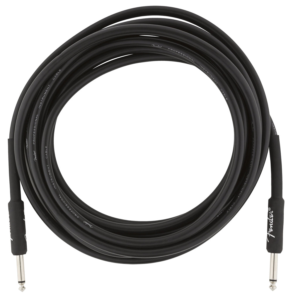 Fender PROFESSIONAL SERIES INSTRUMENT CABLES 15ft Straight- Straight - Black