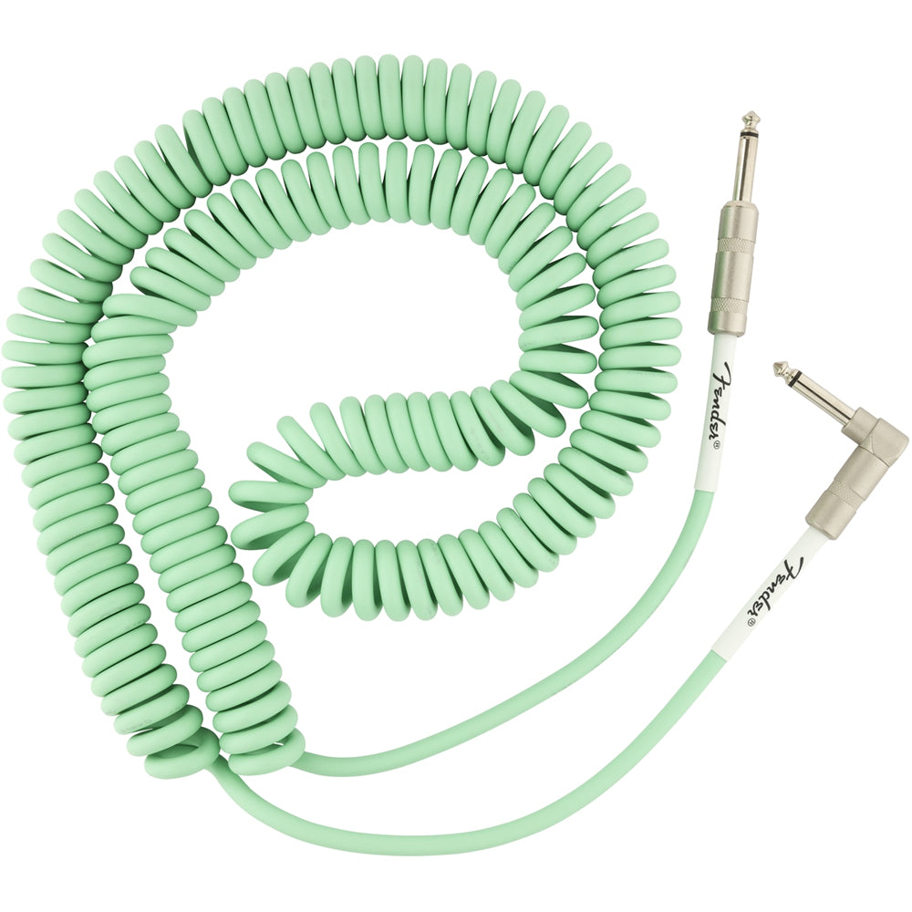 Fender ORIGINAL SERIES COIL INSTRUMENT CABLES- Straight to Angled 30ft- Surf Green