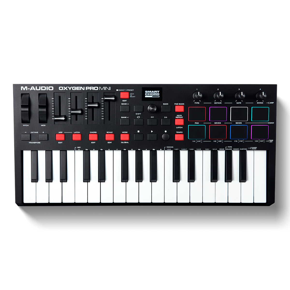 M-Audio Oxygen Pro Mini 32-Mini-key USB MIDI Controller with Smart Controls and Auto-mapping