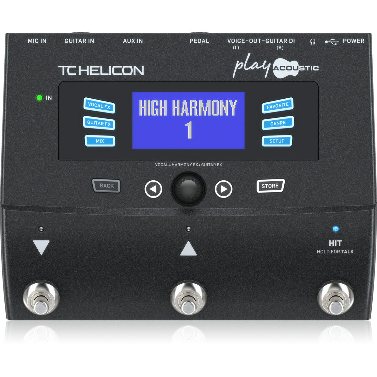 TC Helicon PLAY ACOUSTIC 3-Button Vocal and Acoustic Guitar Effects Stompbox with BodyRez and Looping