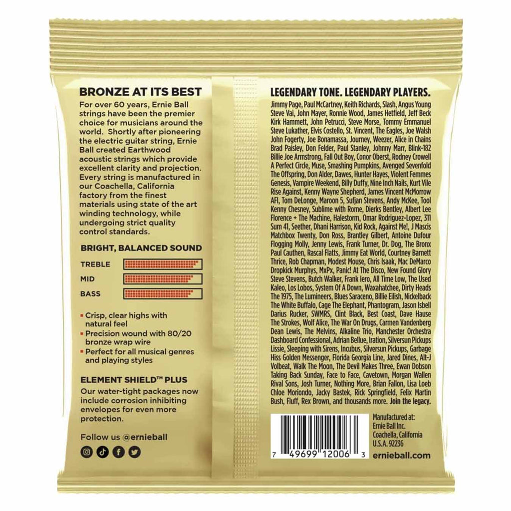 Ernie Ball 2006 Earthwood Extra Light 80/20 Bronze Acoustic String Set (10-50)