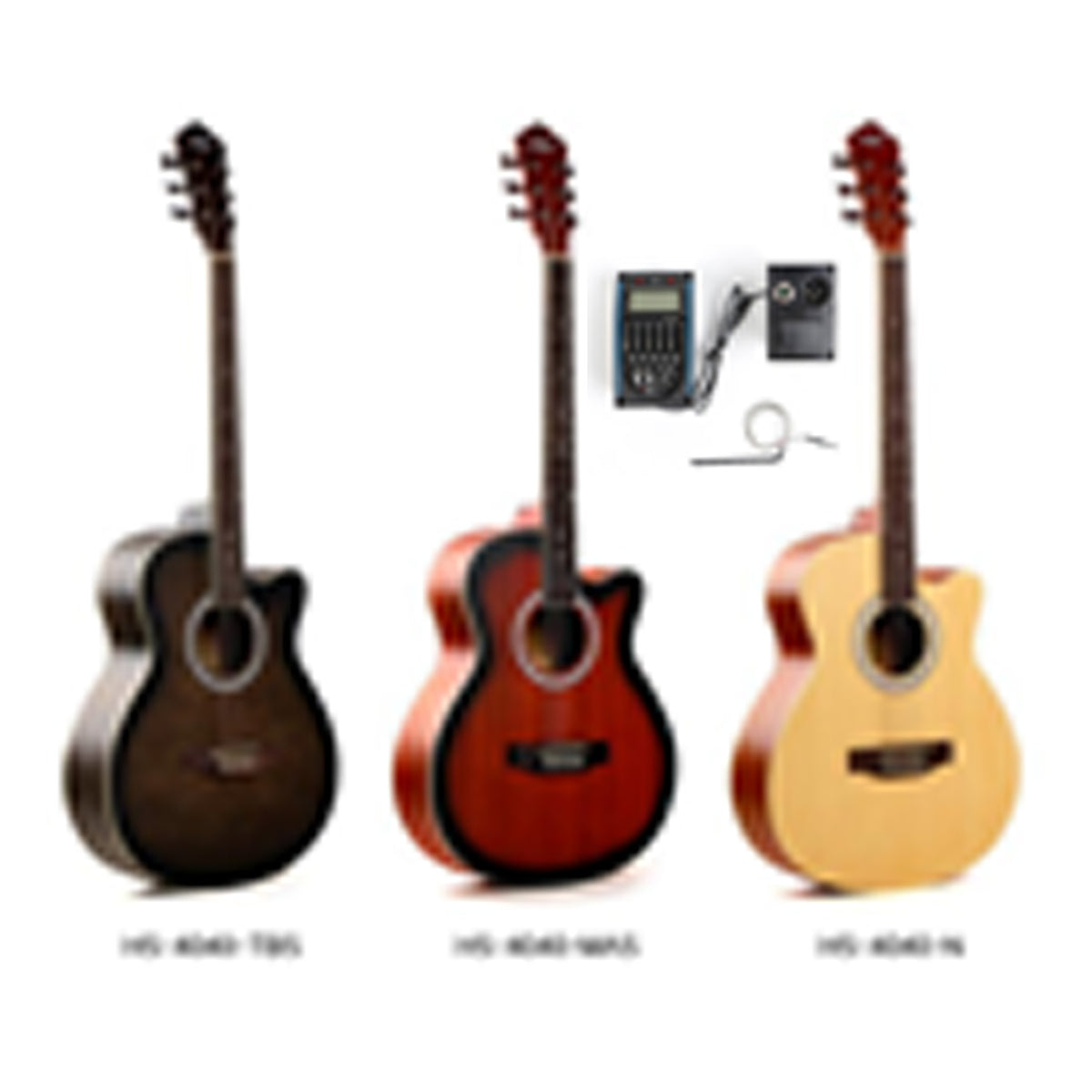 Slash Semi Acoustic Guitar 4040-M-EQ-Tobacco Sun Burst Matt 40 inch