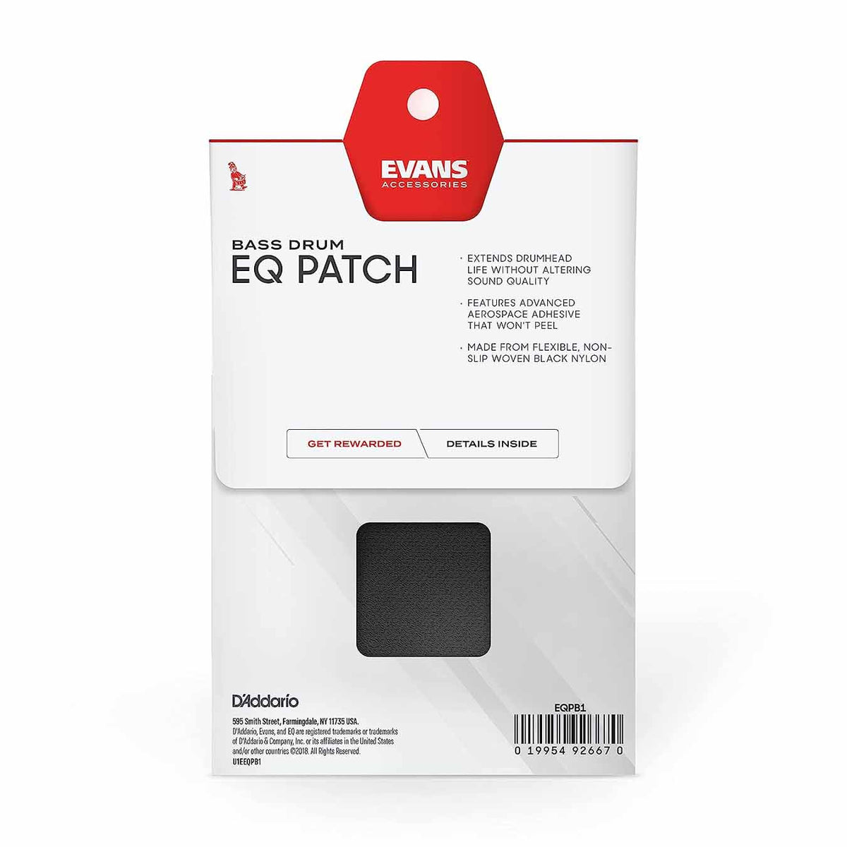 Evans EQ PATCH Black Nylon Single Patch EQPB1
