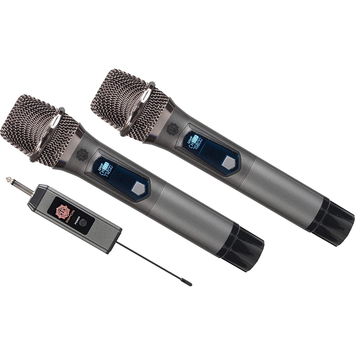 DIGIMORE D-350 Wireless Microphone Metal Dual Handheld Dynamic Microphone Dual Professional Cordless Dynamic Microphone Syste