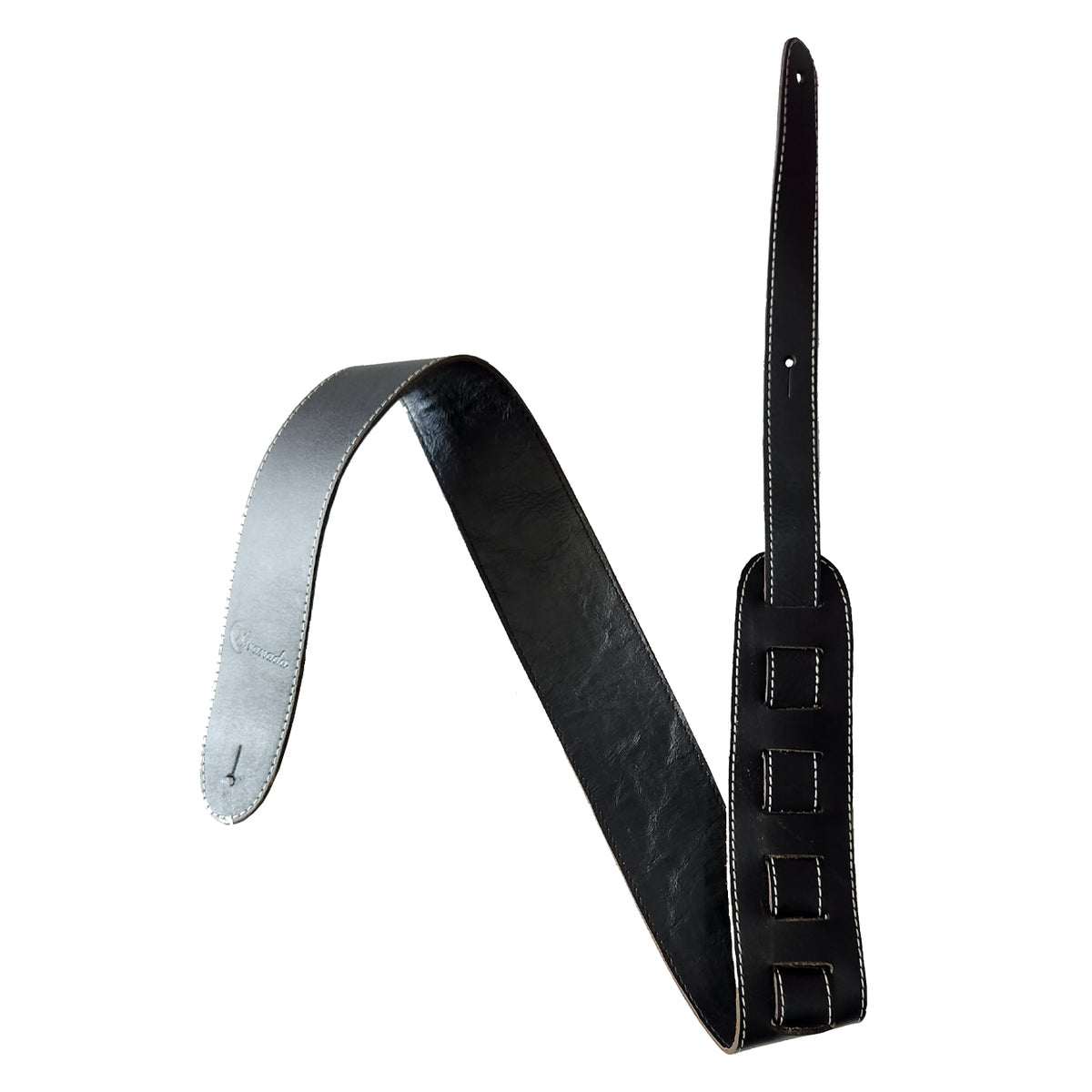 Granada Guitar Strap Leather with lining - Black