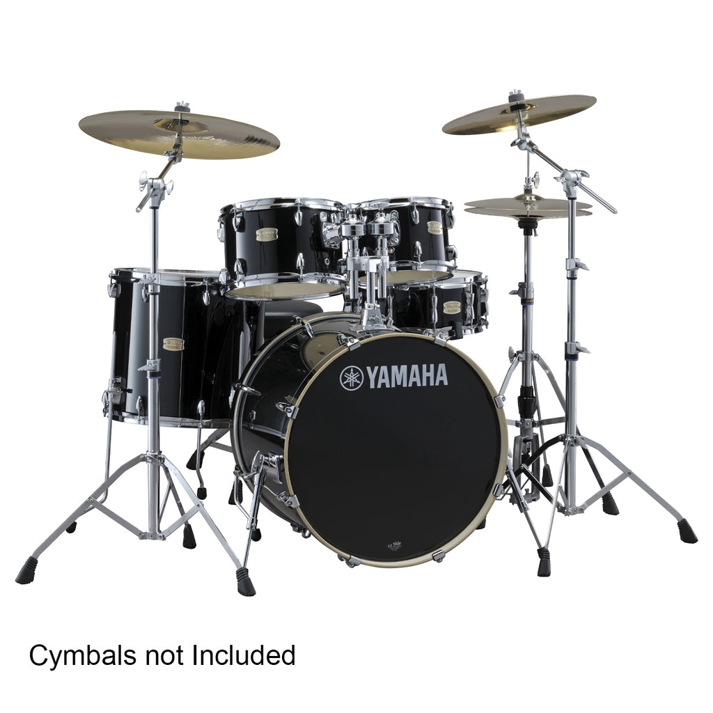 Yamaha Stage Custom Birch SBP2F5 with HW680W Double-braced 600 Series Hardware Set and DS550 Drum Throne - Raven Black