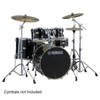 Yamaha Stage Custom Birch SBP2F5 with HW680W Double-braced 600 Series Hardware Set and DS550 Drum Throne - Raven Black