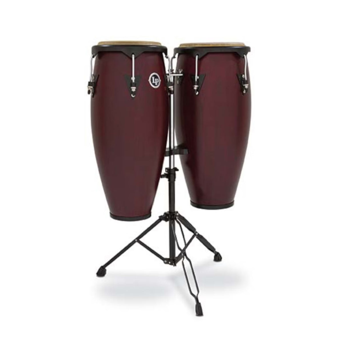 LP Aspire Wood Conga Set with Stand -Dark Wood LP647NY-DW
