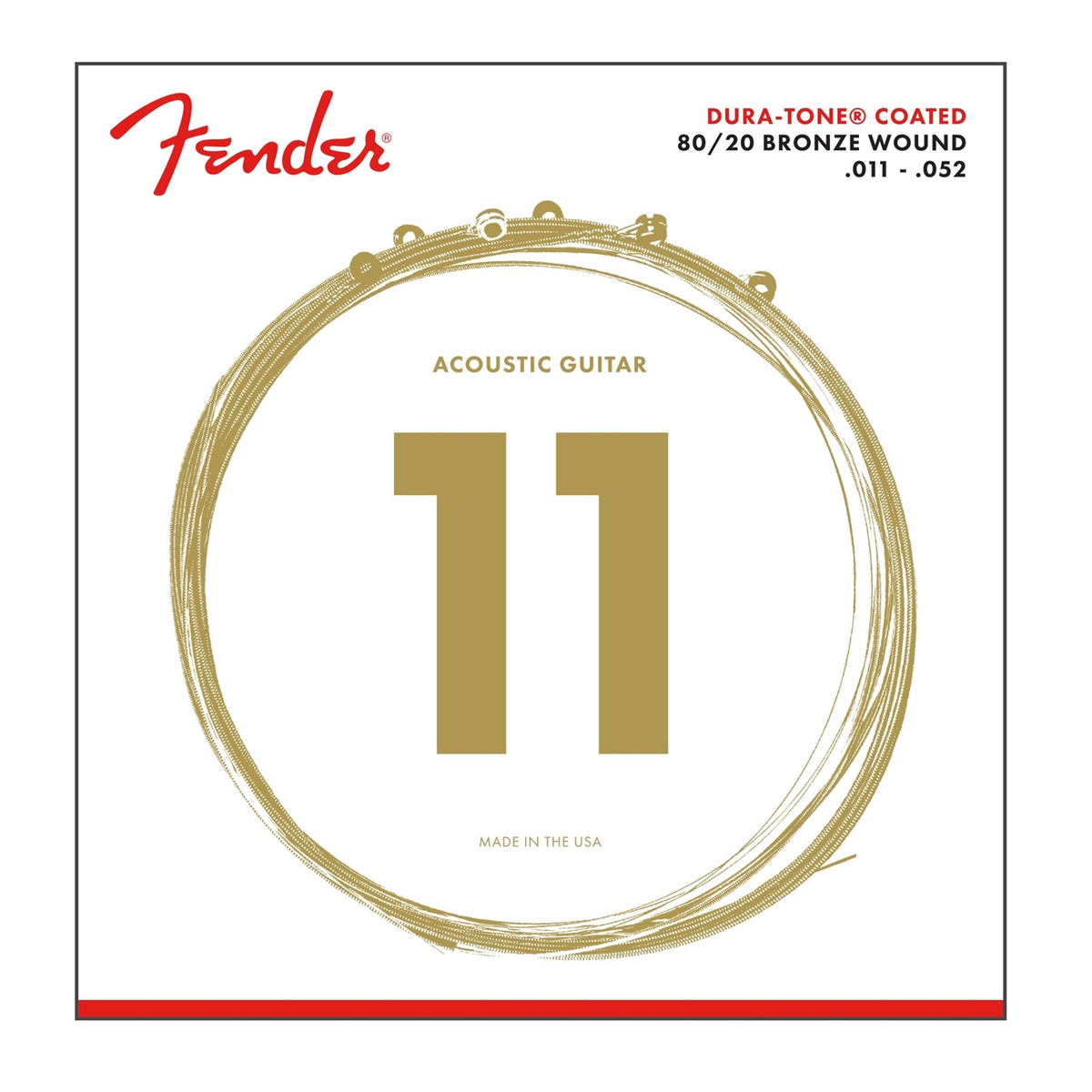 Fender 880CL 80/20 DURA-TONE® COATED ACOUSTIC GUITAR STRINGS - .011-.052