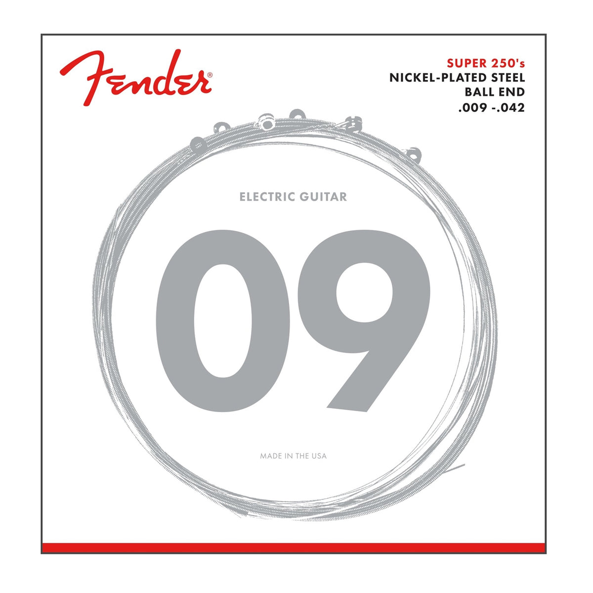 Fender 250L SUPER 250s NICKEL-PLATED STEEL GUITAR STRINGS - .009-.042
