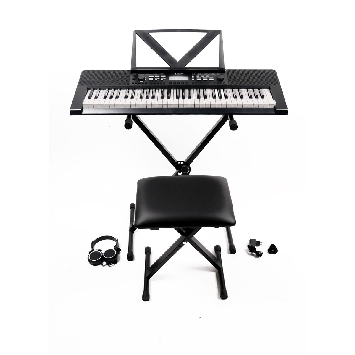 Donner DEK-620 keyboard 61 Key Piano Keyboard with Bench, Stand, Headphones