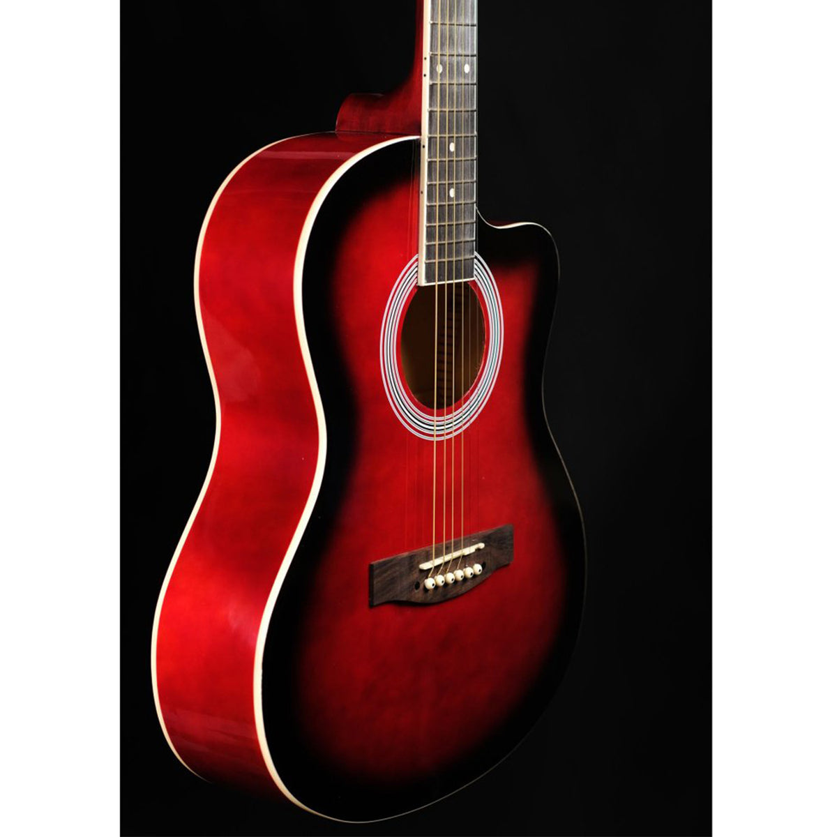 Richtone 39inch RT39C glossy cutaway guitar Red Burst