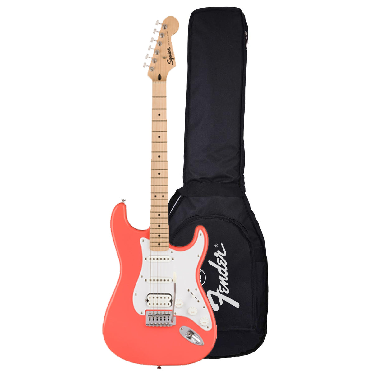 Fender Squier Sonic® Stratocaster® HSS Maple Fret Electric Guitar 0373202511 - Tahitian Coral