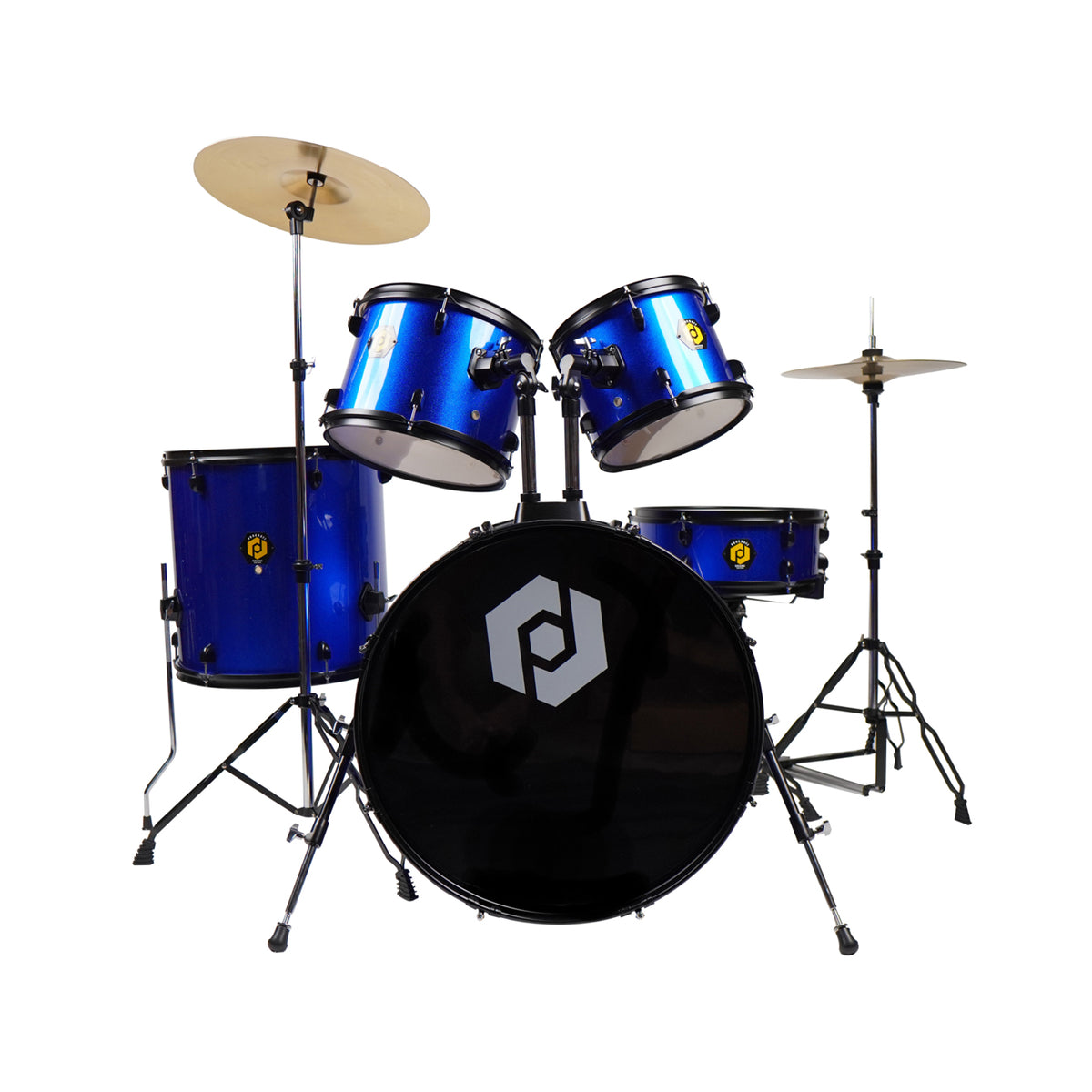 Procraft PRP0803 5pc Acoustic Drum kit with Hardware and Cymbals - Blue