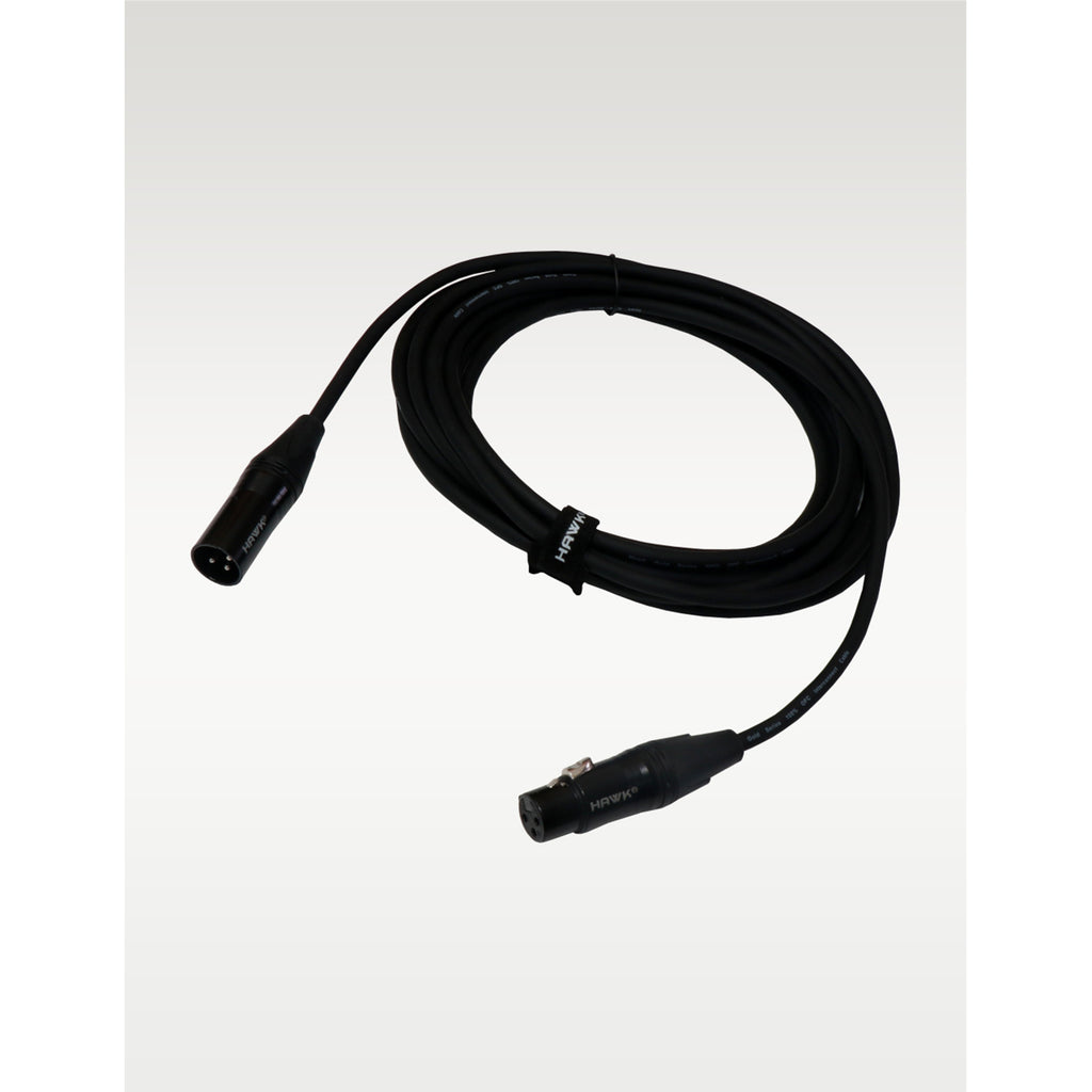 Hawk SXFG-016 Gold Series XLR Male to XLR Female With Cable Tie – 5 Meter BLACK