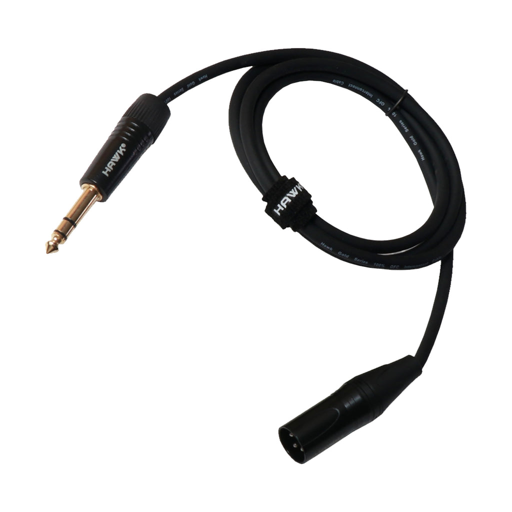Hawk Cable SXSG-010 XLR Male To 1/4-Inch TRS Male - 3meter