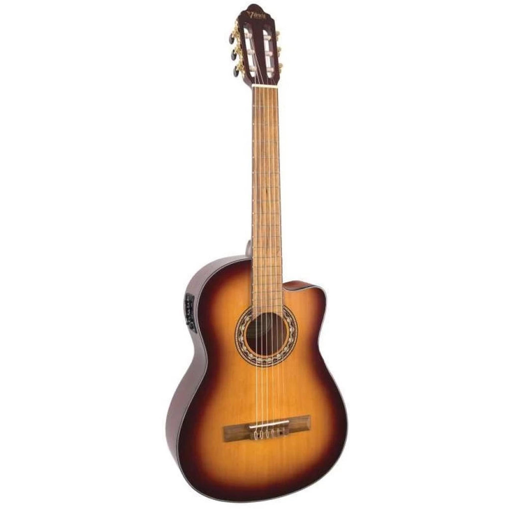 Valencia VC314CE 4/4 Cutaway Classical Electro-Acoustic Guitar - Antique Sunburst