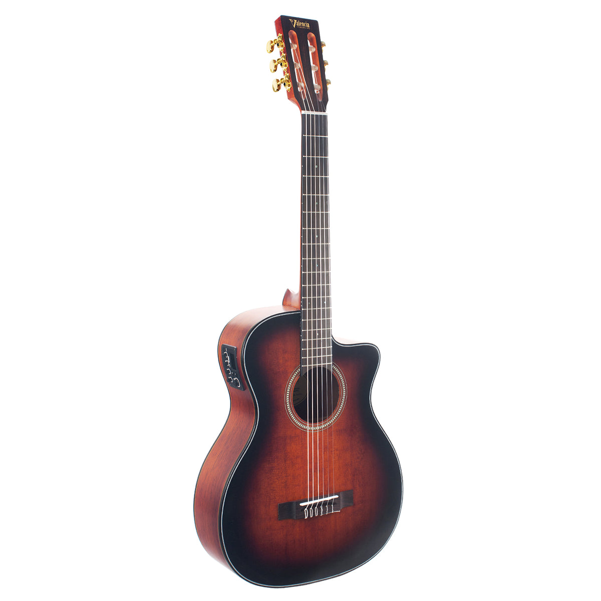 Valencia VA434CE 4/4 Size Auditorium Classical Guitar Sunburst