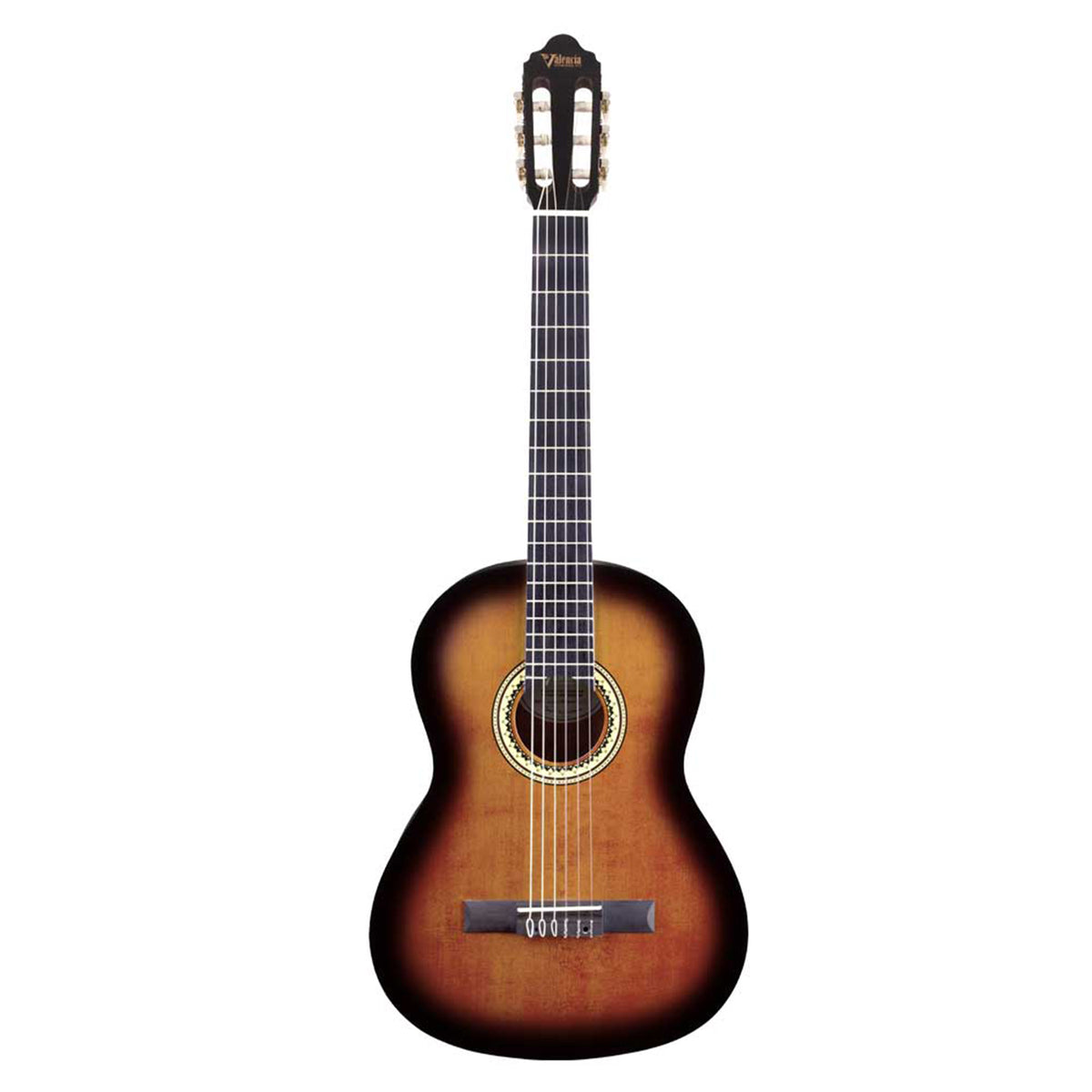 Valencia VC214 Classic Sunburst 4/4 Size 200 Series Classical Guitar With Truss Rod - Sunburst