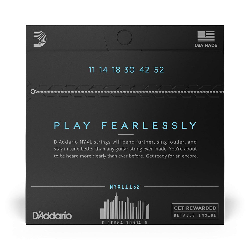 D'Addario NYXL1152 Nickel Wound Electric Guitar Strings, Medium Top/Heavy Bottom, 11-52