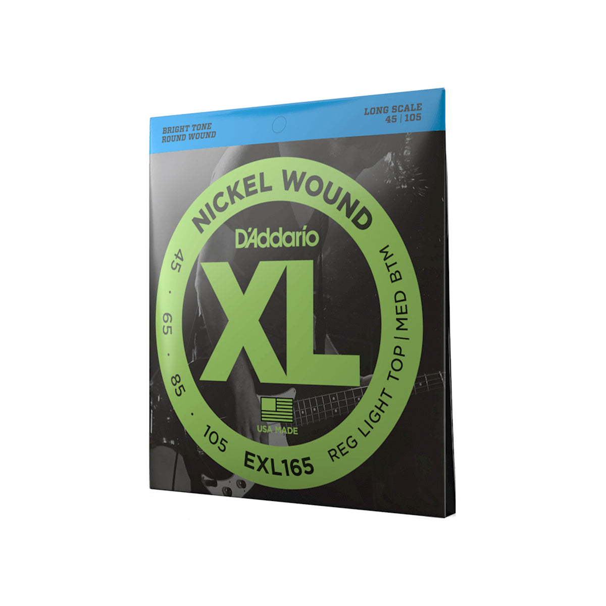 D'Addario EXL165 Nickel Wound 45-105 Custom Light Bass Guitar Strings