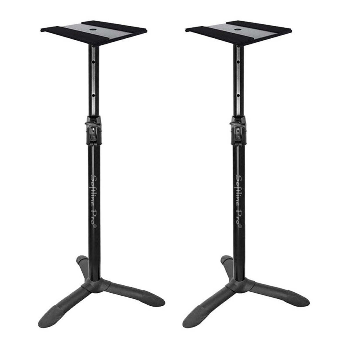 Softline Pro SP90 Studio Monitor Stand Triangular Base Professional Heavy Duty, Adjustable Height, Auto Lock (Set of 2)
