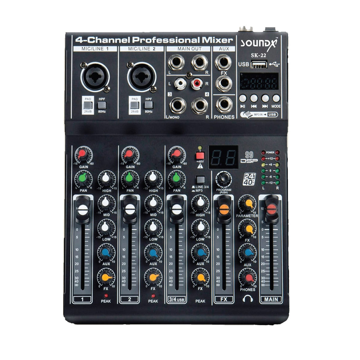 SOUNDX SK22 PROFESSIONAL AUDIO MIXER