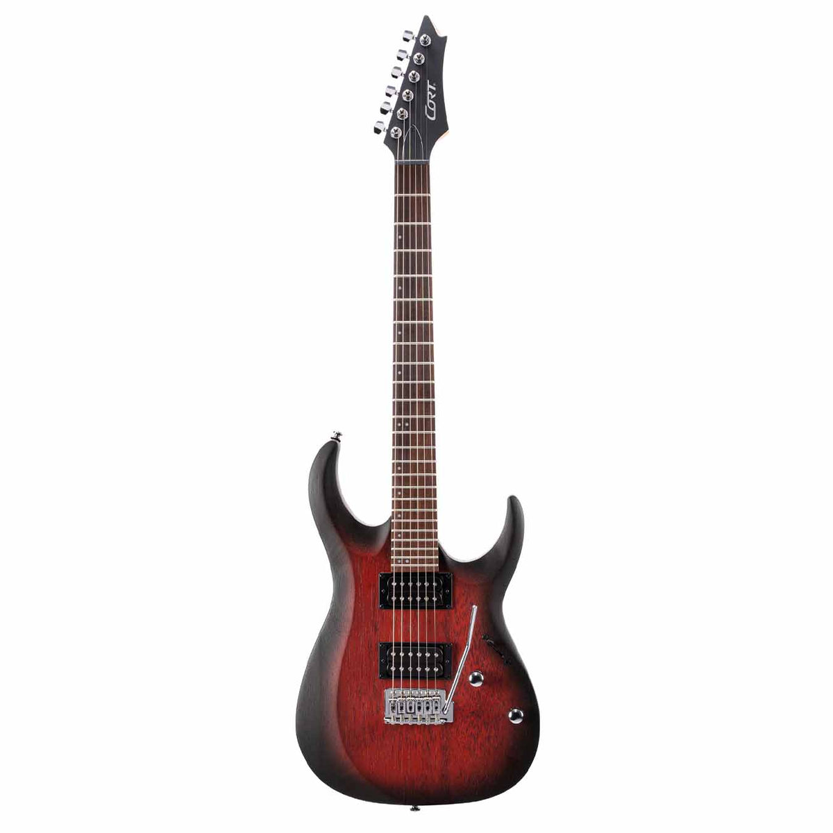 Cort Electric Guitar X100 OPBB With Gig Bag (Open Pore Black Cherry Burst)