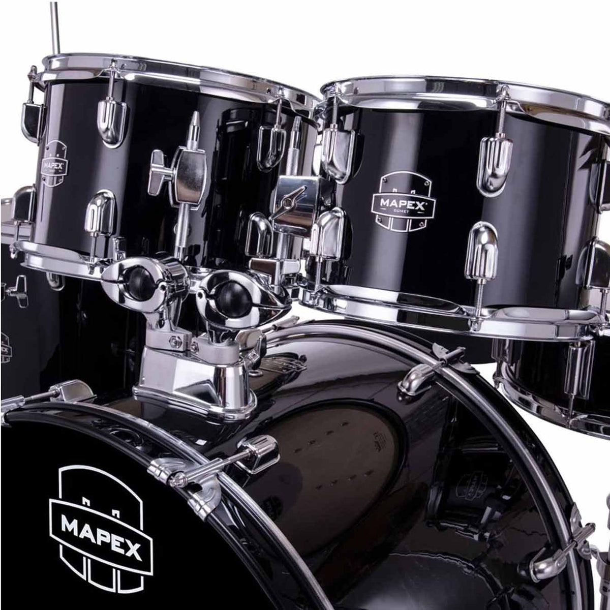 Mapex CM5295FTCDK Comet 5 pcs Hybrid Drum Set with Hardware Throne & Cymbals - Dark Black