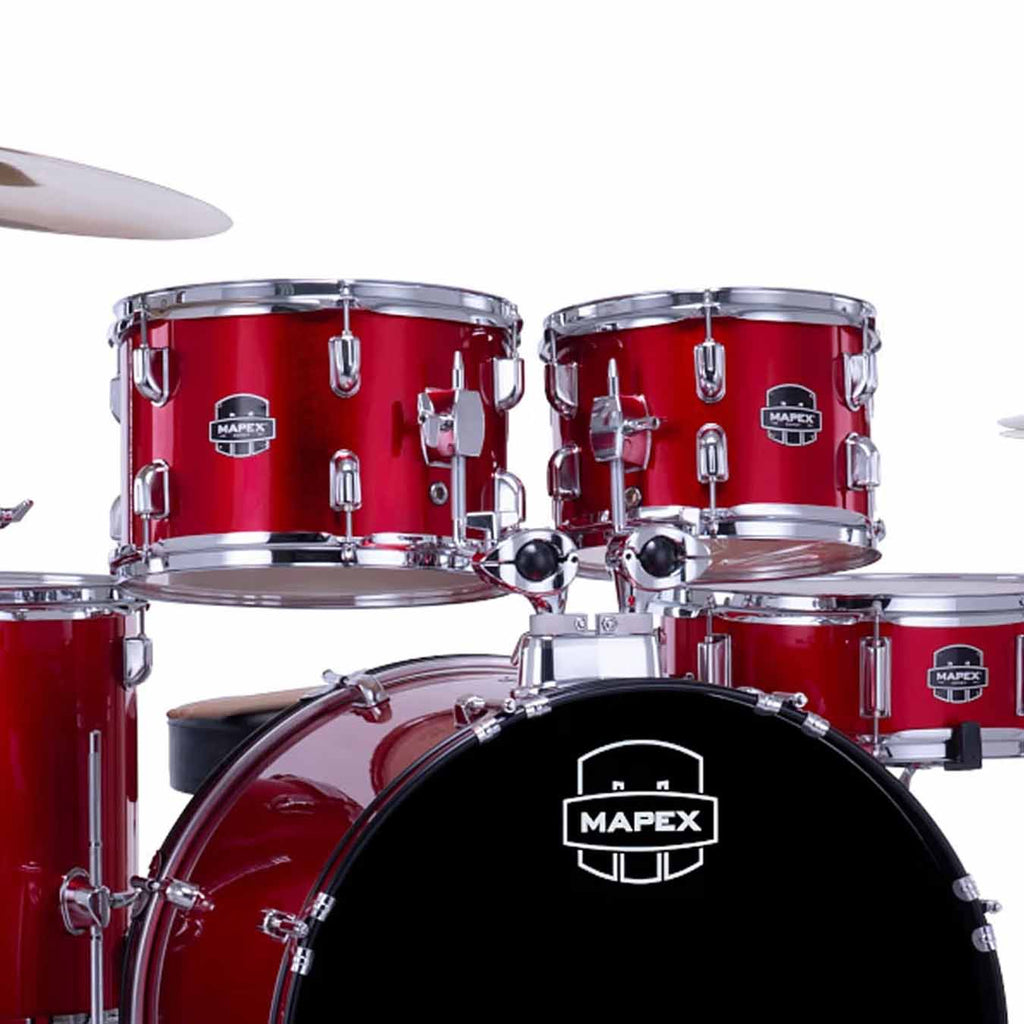 Mapex CM5295FTCDK Comet 5 pcs Hybrid Drum Set with Hardware Throne & Cymbals - Infra Red