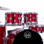 Mapex CM5295FTCDK Comet 5 pcs Hybrid Drum Set with Hardware Throne & Cymbals - Infra Red