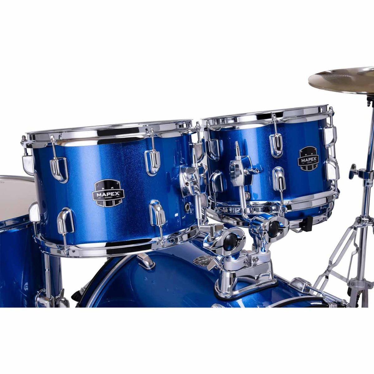 Mapex CM5295FTCDK Comet 5 pcs Hybrid Drum Set with Hardware Throne & Cymbals-Indigo Blue