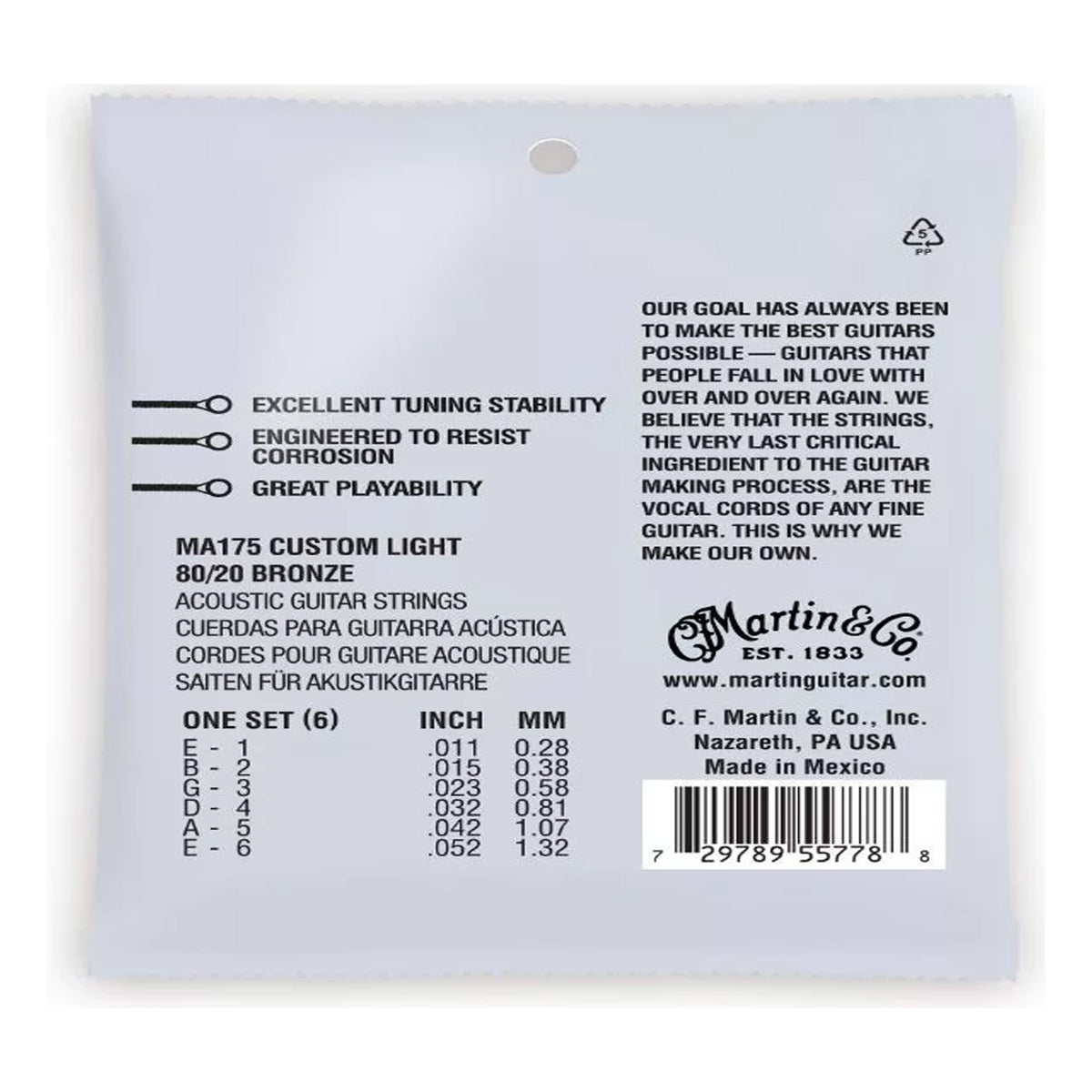 Martin & Co. MA175PK3 Acoustic Guitar Strings Pack of 3