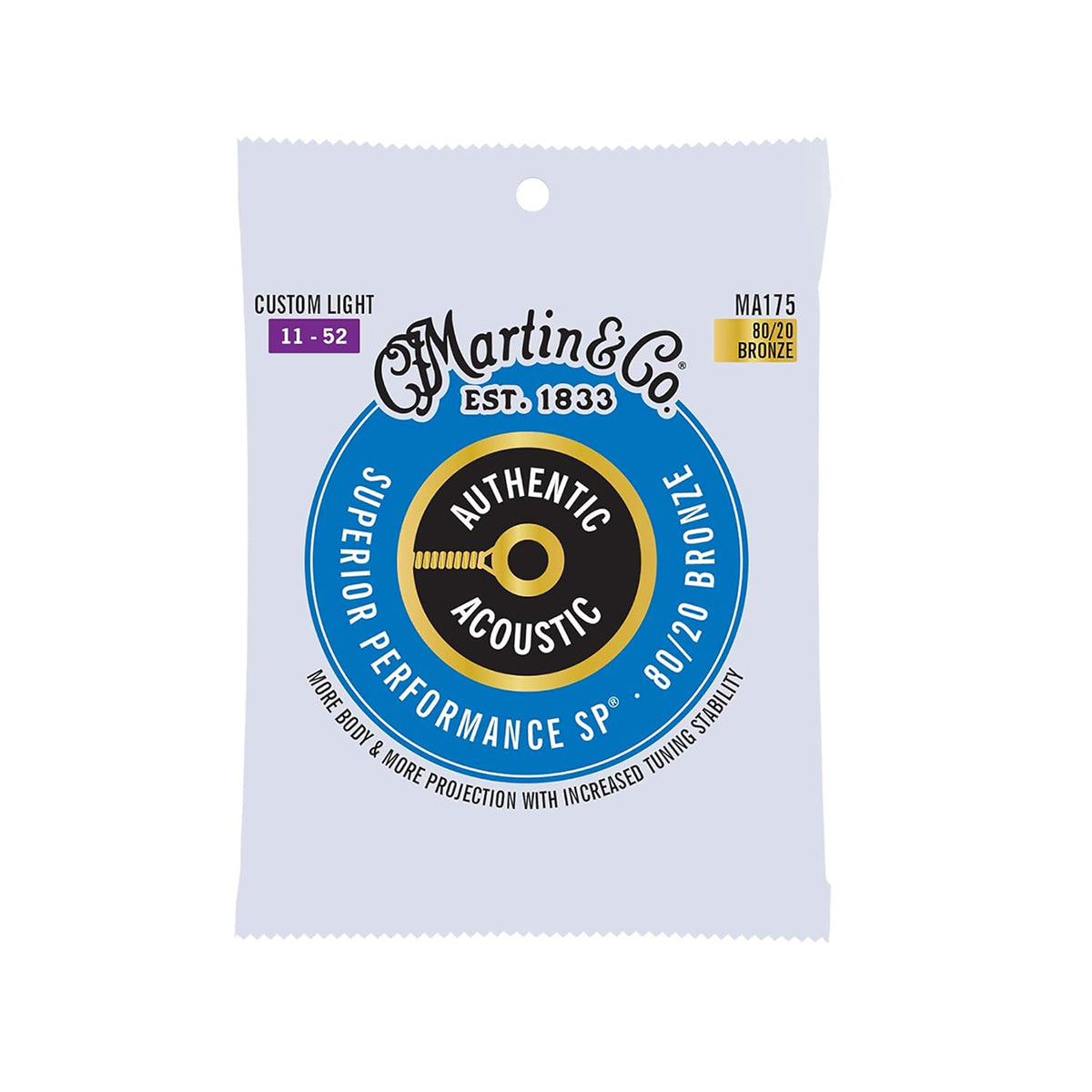 MAR*MA175 (Martin 80/20 Bronze Acoustic Guitar Strings Cst Lt 11-52