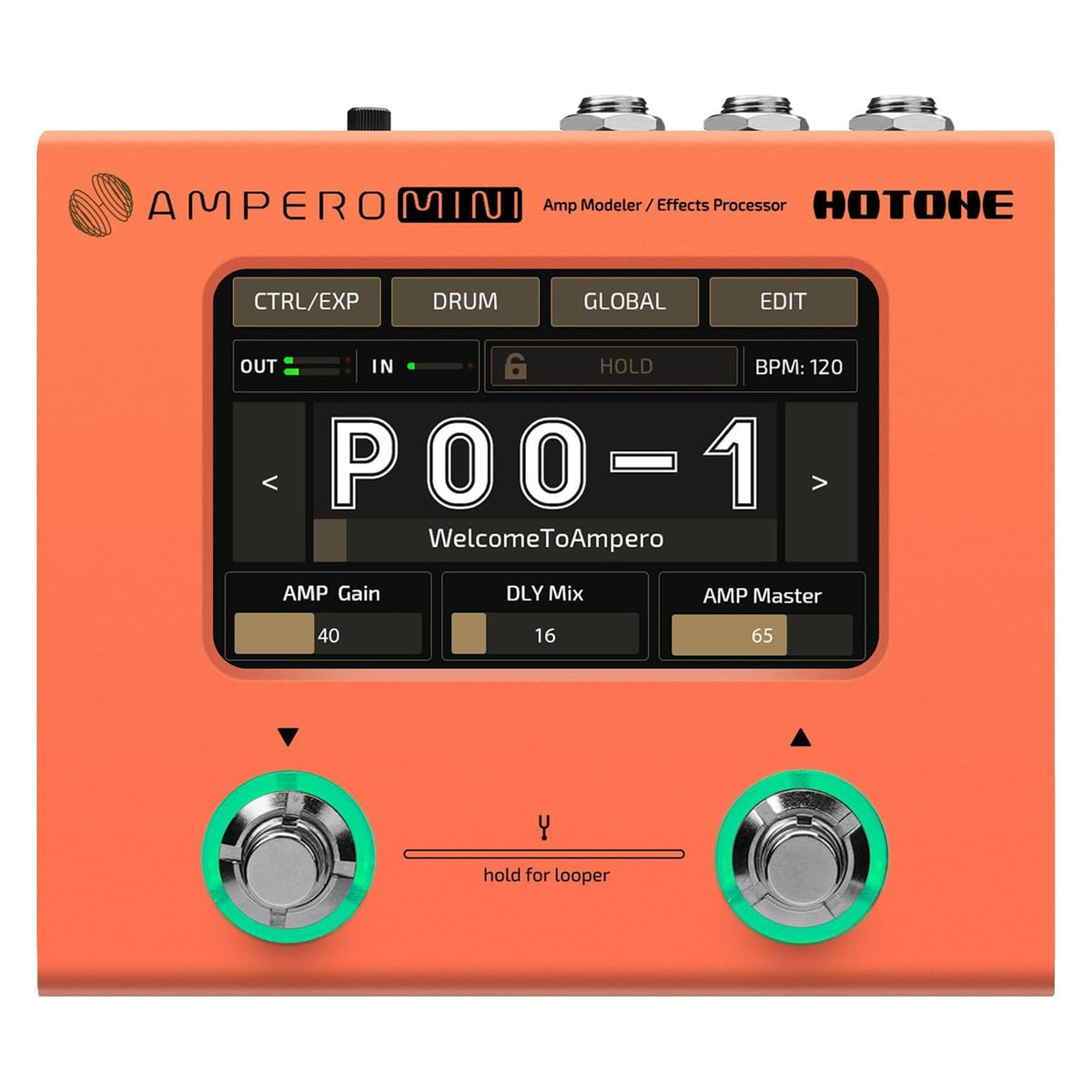 Hotone Ampero MINI Amp Modeler/Effects Processor MP-50 OR - ORANGE
