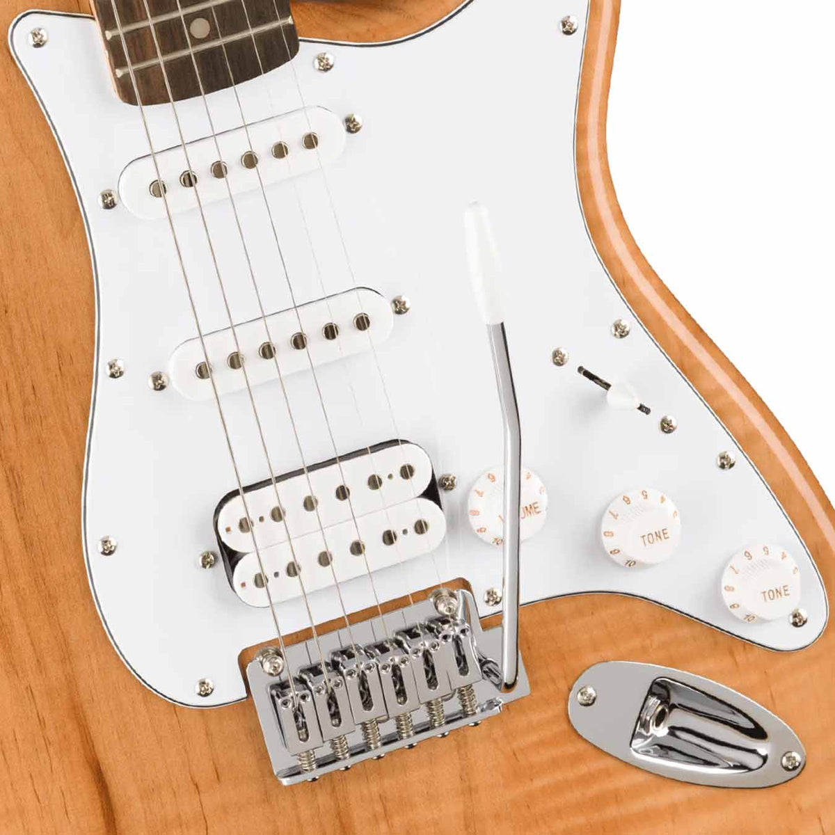 Squier FSR Affinity Series™ Stratocaster® HSS, Laurel Fingerboard, White Pickguard, Natural