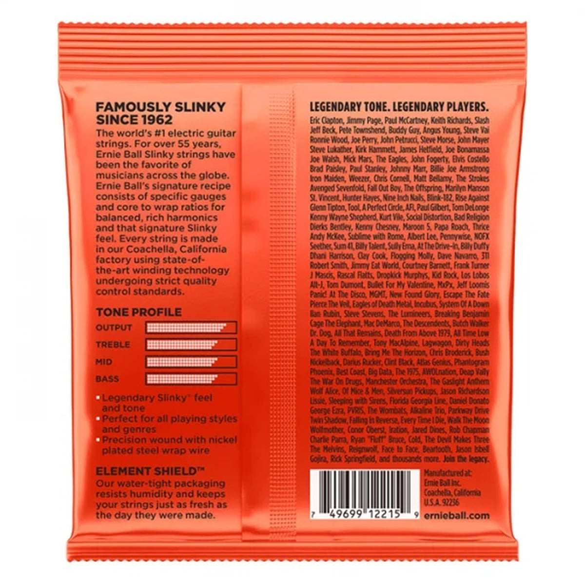 Ernie Ball 2215 Skinny Top Heavy Bottom Slinky Nickel Wound Electric Guitar Strings 10-52 Gauge